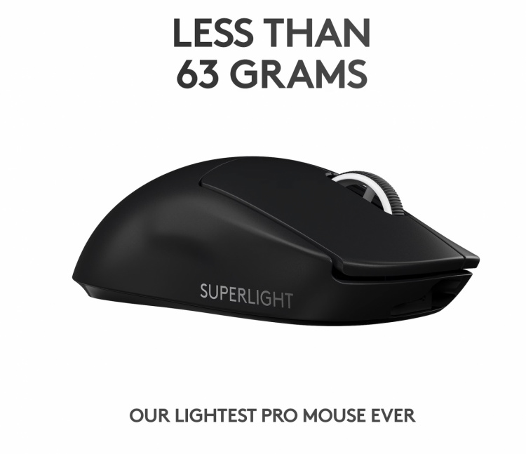 Logitech PRO X SUPERLIGHT trådløs gaming-mus, sort