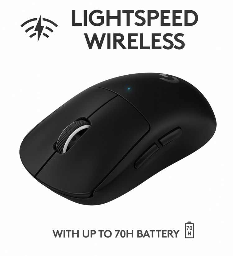 Logitech PRO X SUPERLIGHT trådløs gaming-mus, sort