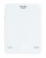 Adler AD 3177w Køkkenvægt 10 kg, USB-opladning, hvid