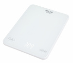 Adler AD 3177w Køkkenvægt 10 kg, USB-opladning, hvid