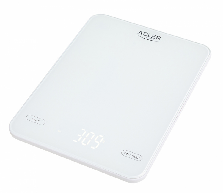 Adler AD 3177w Køkkenvægt 10 kg, USB-opladning, hvid