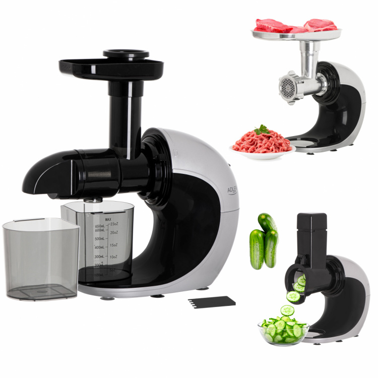 Adler AD 4131 Slow-speed juicer 3in1 - Meat mincer, Juicer, Vegetable grater
