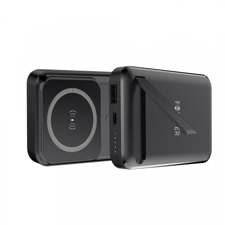 Forever MATB-100 Powerbank med trådløs opladning, PD QC 22,5W 10000 mAh, Sort