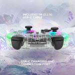 DELTACO Nintendo Switch Controller, gennemsigtig, RGB, makroknapper DELTACO Nintendo Switch Controller, gennemsigtig, RGB, makroknapper