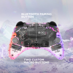 DELTACO Nintendo Switch Controller, gennemsigtig, RGB, makroknapper DELTACO Nintendo Switch Controller, gennemsigtig, RGB, makroknapper