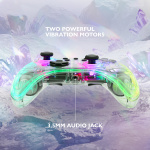 DELTACO Nintendo Switch Controller, gennemsigtig, RGB, makroknapper DELTACO Nintendo Switch Controller, gennemsigtig, RGB, makroknapper