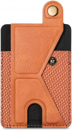 Kortholder i PU-læder med stativ, Brun