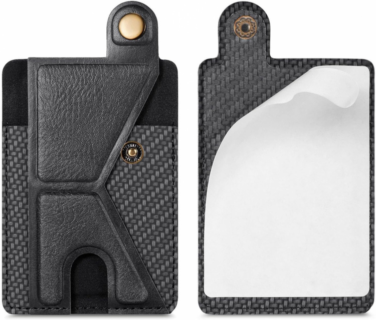 Kortholder i PU-læder med stativ, Sort