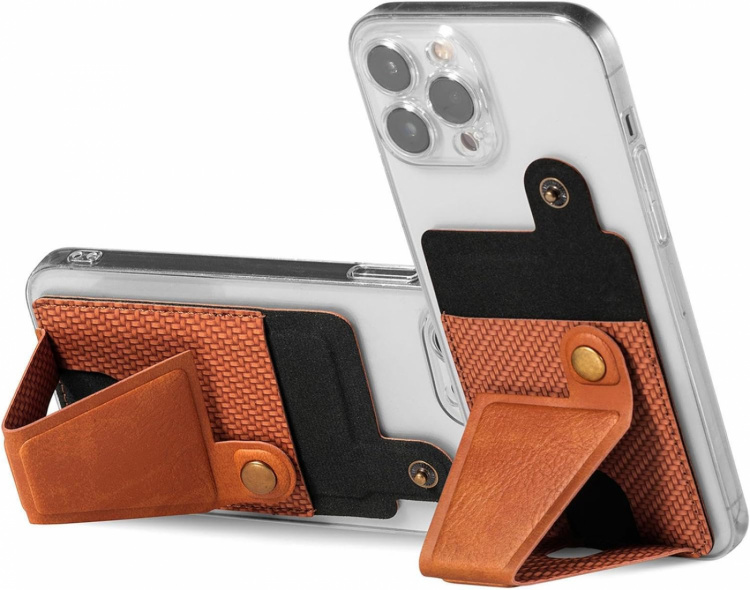 Kortholder i PU-læder med stativ, Beige