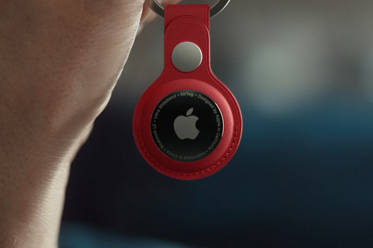 Apple AirTag-løkke i læder, rød