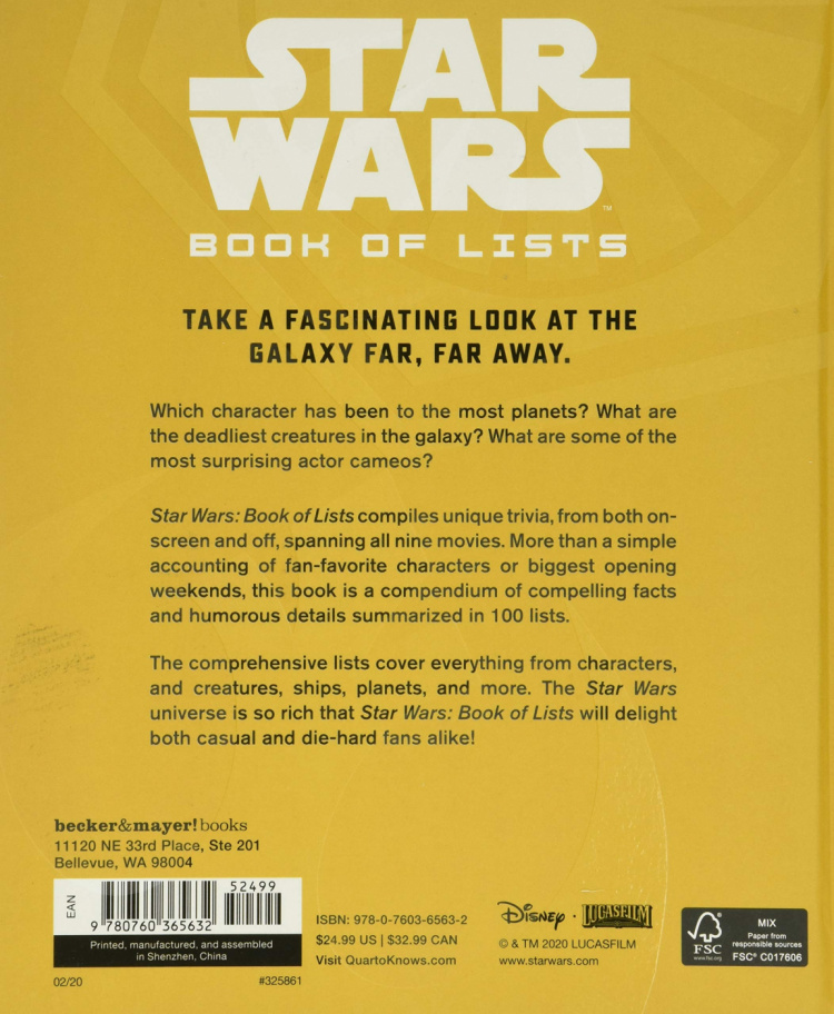 Star Wars: Book of Lists, engelsk