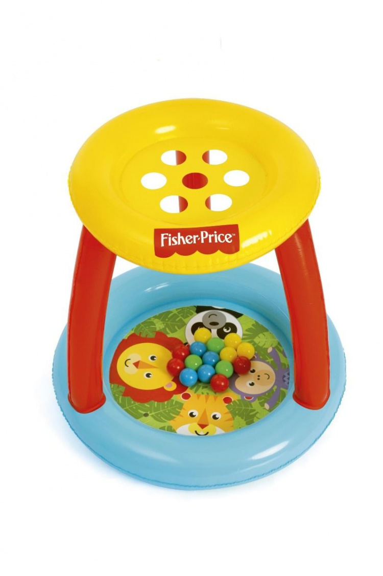 Bestway Fisher Price Oppustelig børnepool / Boldhav med dyremotiv