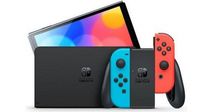 Nintendo Switch OLED - rød/blå Nintendo Switch OLED - rød/blå