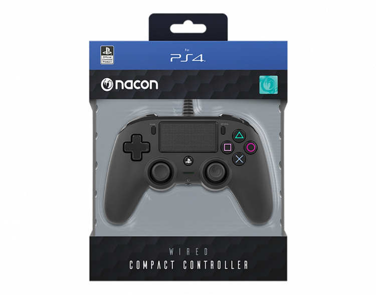 Nacon Wired Compact Kontroll, Svart (PS4) Nacon Wired Compact Kontroll, Svart (PS4)