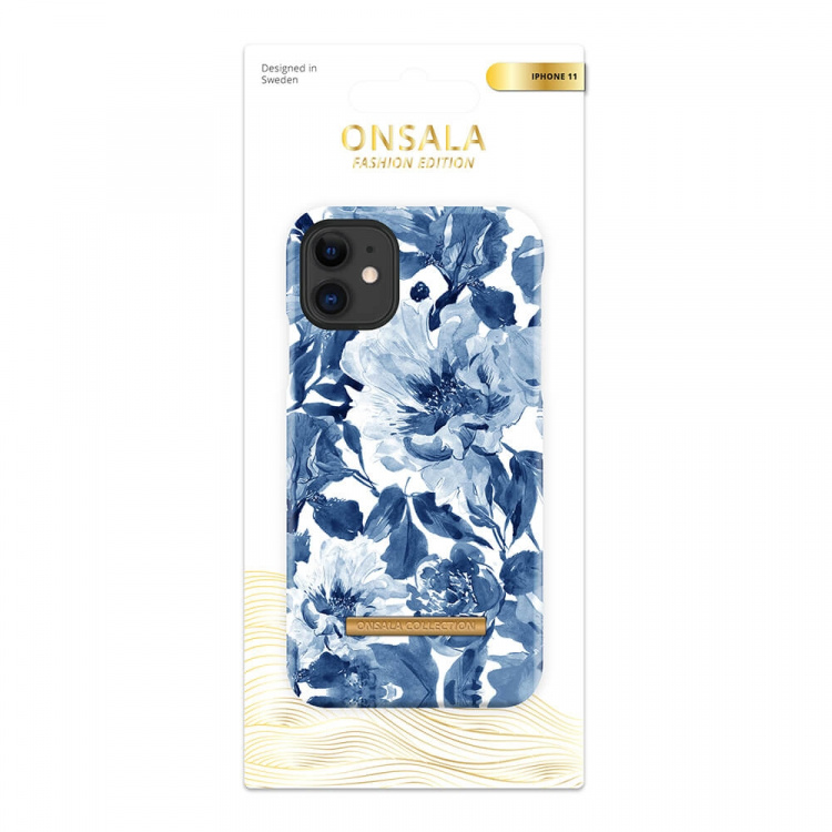 Onsala COLLECTION Mobil Cover Soft Indigo Peony iPhone 11