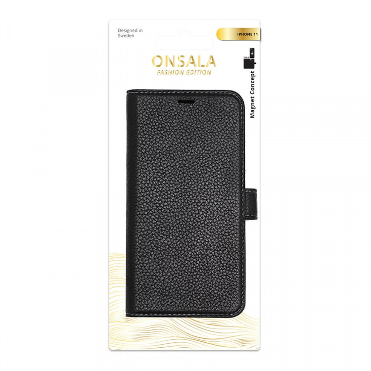 Onsala COLLECTION Wallet Læder Sort iPhone 11