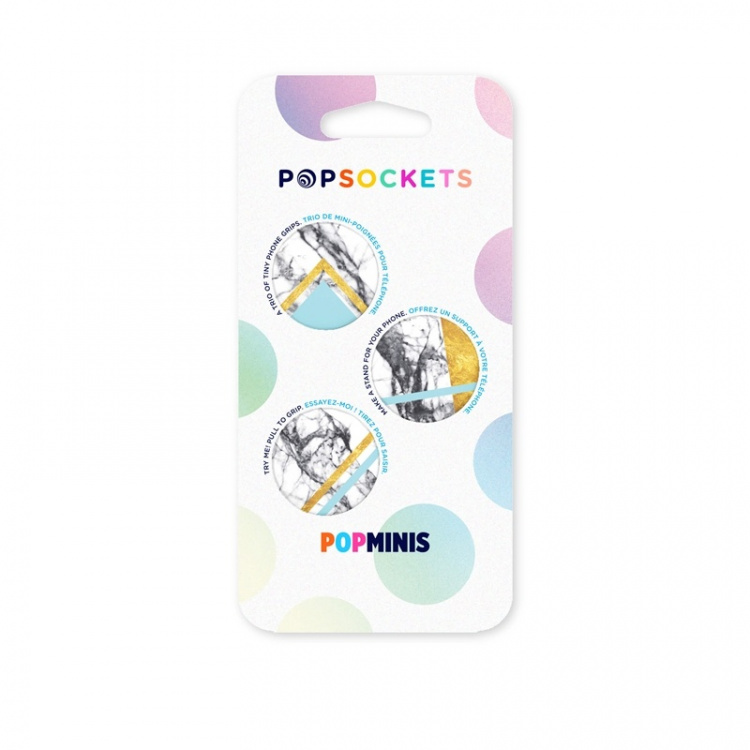 PopSockets PopGrip Mini White Marble Glam 3-pak