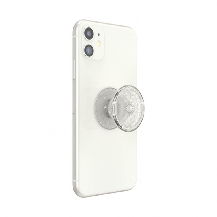 PopSockets PopGrip Clear Glitter Silver