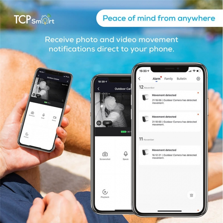 TCP SMART WIFI Udendørs Kamera 1080p 16Gb hvid