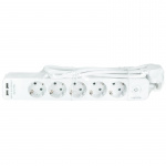 LogiLink Grenuttag 5-vägs + 2st USB m b