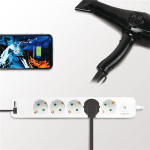 LogiLink Grenuttag 5-vägs + 2st USB m b