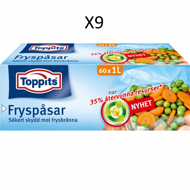 Toppits Fryspåsar 1L 60st, STORPACK 9st Toppits Fryspåsar 1L 60st, STORPACK 9st