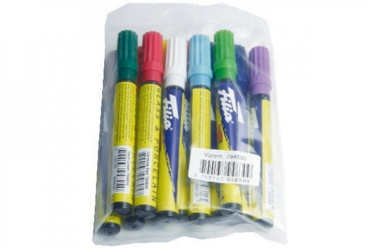FILIA Glass & porcelain marker 12 assortet bag