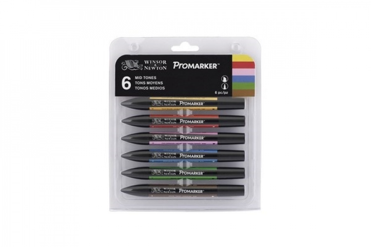 WINSOR Promarker 6pcs mid tones