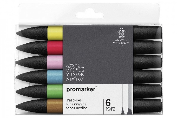 WINSOR Promarker 6pcs mid tones