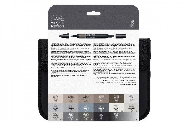 WINSOR Promarker set 24pcs black & grey in wallet