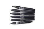 WINSOR Promarker set 6pcs (5pcs black+1pc blender)