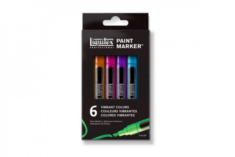 LIQUITEX Paint Marker Fin 6 Set Vibrant