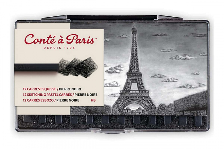 CONTE Black Hb Sketch Car-Plast Box