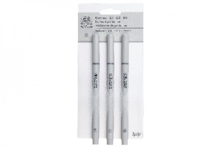 WINSOR Fineliner set cool grey (0,1/0,3/0,5) 3pcs ass
