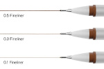 WINSOR Fineliner set sepia (0,1/0,3/0,5) 3pcs ass