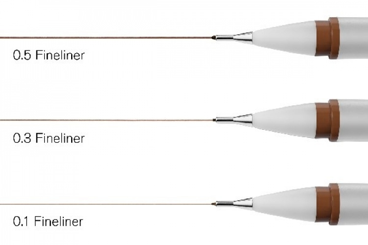 WINSOR Fineliner set sepia (0,1/0,3/0,5) 3pcs ass