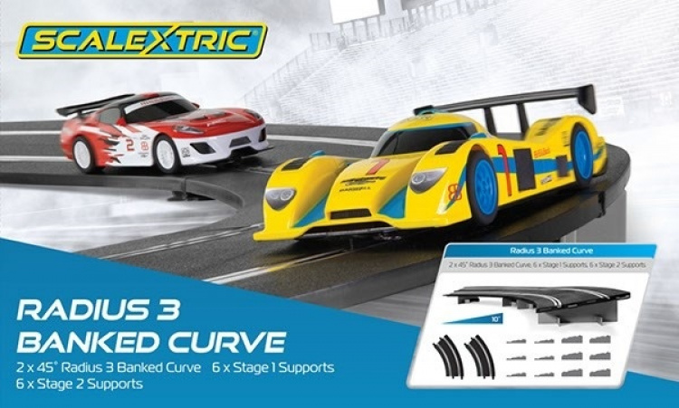 SCALEXTRIC Rad 3 Banked Curve 45° (2 per box)