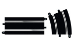 SCALEXTRIC Track Extension Pack 7 - 4 X Straights & 4 X R4 Cu