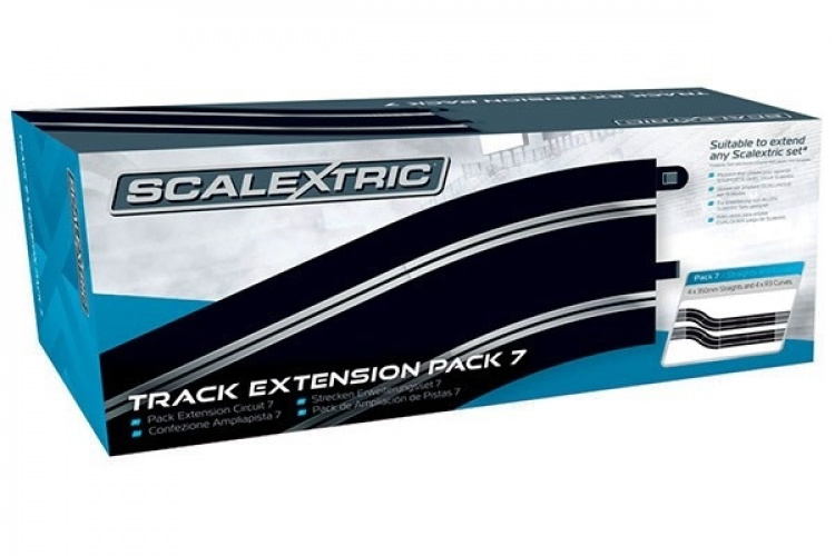 SCALEXTRIC Track Extension Pack 7 - 4 X Straights & 4 X R4 Cu