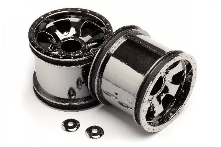 HPI Warlock Wheel Black Chrome (2.2In/2Pcs)