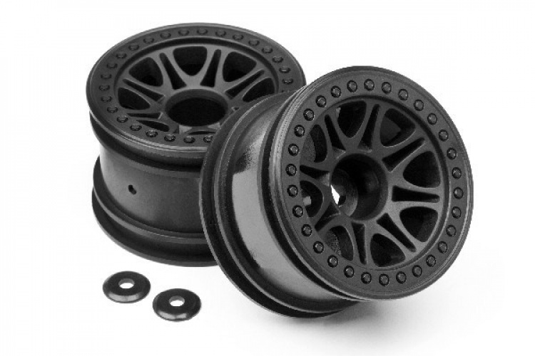 HPI Split 8 Truck Wheel (Black/2Pcs)