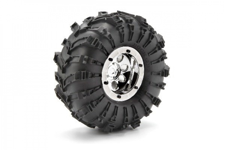 HPI Rock 8 Bead Lock Wheel Chrome (55X36Mm/2Pcs)