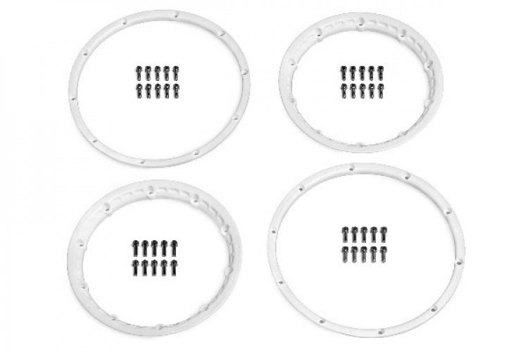HPI Heavy Duty Wheel Bead Lock Rings White/For 2 Whl