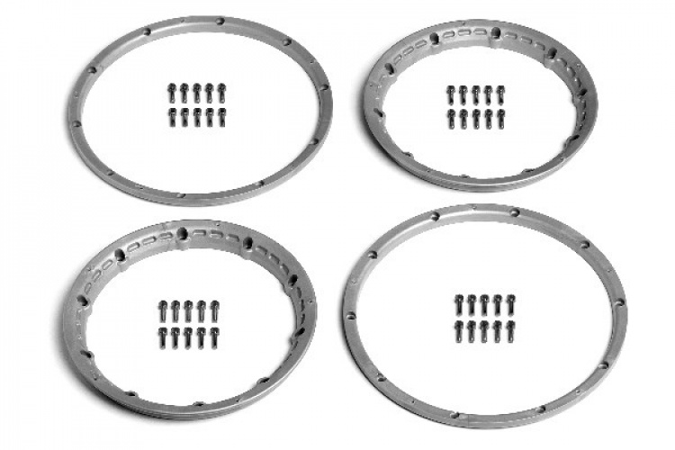 HPI Heavy Duty Wheel Bead Lock Rings Silver F. 2 Whl