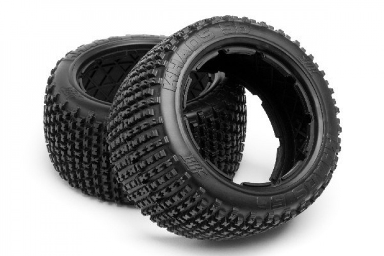 HPI Khaos Tire (White/Baja 5B/Rear/2Pcs)