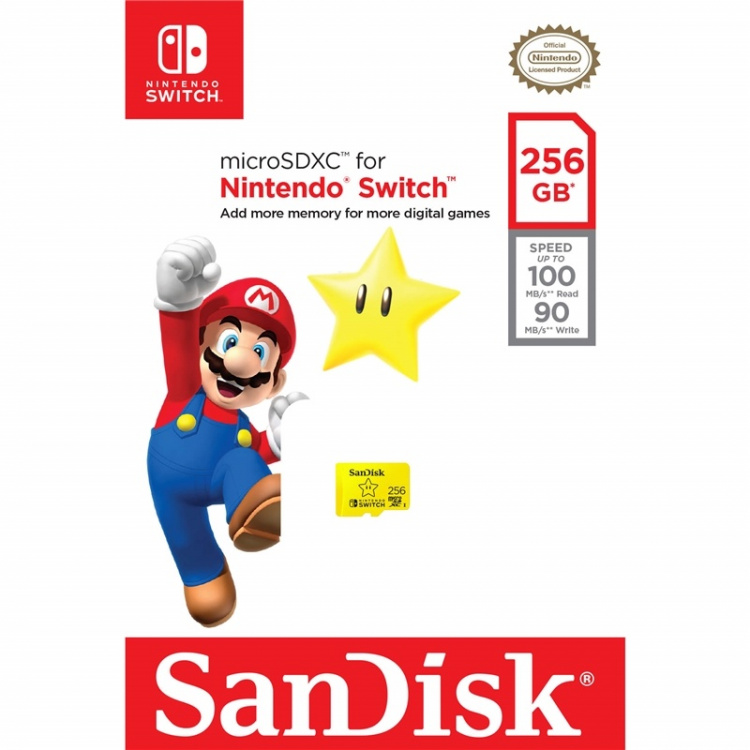 SANDISK MicroSDXC Nintendo Switch 256GB UHS-I,100/90 SANDISK MicroSDXC Nintendo Switch 256GB UHS-I,100/90