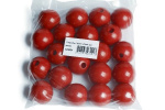 Træperler 35mm 20stk rød