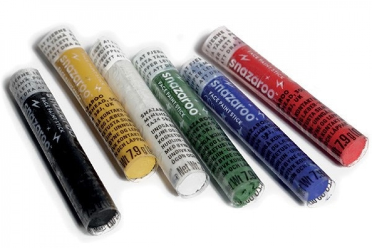 SNAZAROO Sminkefarve stifter 6stk. standard farver