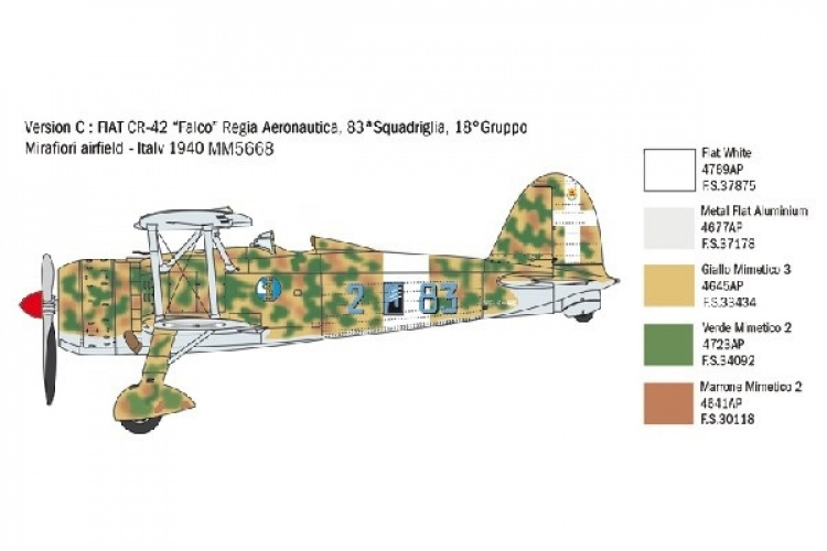 ITALERI 1:48 Fiat CR.42 \'\'Falco\'\'