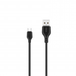 XO NB103 USB - microUSB (2,1A) 1m, sort